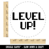 Level Up 8 Bit Digital Text Self-Inking Rubber Stamp for Stamping Crafting Planners