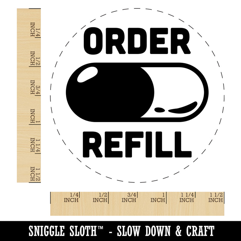 Order Prescription Refill Pill Planner Self-Inking Rubber Stamp for Stamping Crafting Planners