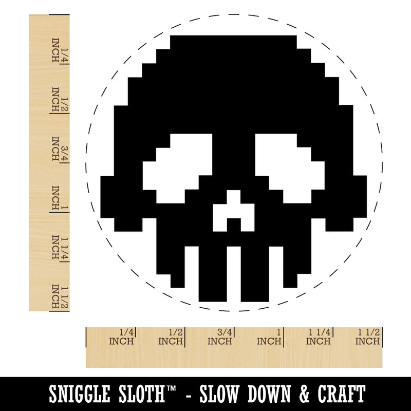 Pixel Digital Skull Self-Inking Rubber Stamp for Stamping Crafting Planners