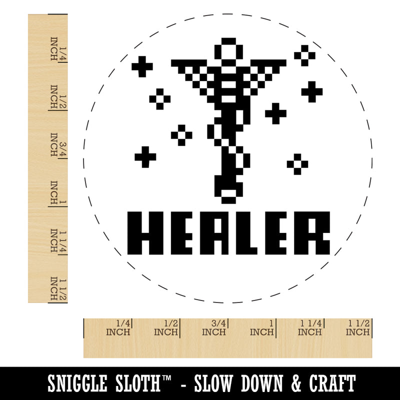 Pixel RPG Healer Staff Gaming Self-Inking Rubber Stamp for Stamping Crafting Planners