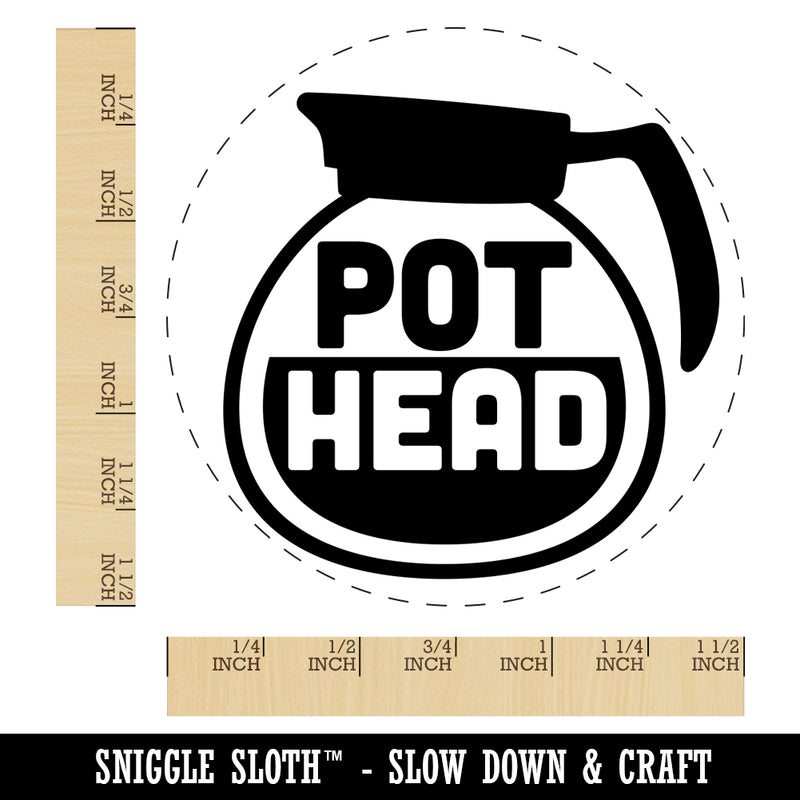 Pot Head Coffee Self-Inking Rubber Stamp for Stamping Crafting Planners