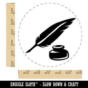 Quill Feather Pen and Ink Self-Inking Rubber Stamp for Stamping Crafting Planners