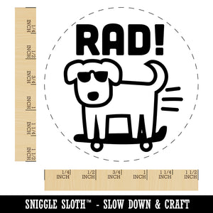 Rad Dog on a Skateboard Self-Inking Rubber Stamp for Stamping Crafting Planners