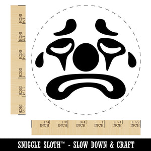 Sad Clown Face Self-Inking Rubber Stamp for Stamping Crafting Planners