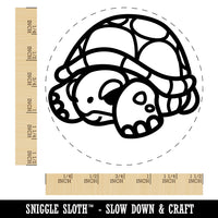 Shy Turtle Hiding in Shell Self-Inking Rubber Stamp for Stamping Crafting Planners