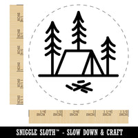 Simple Tent Camping in Woods Self-Inking Rubber Stamp for Stamping Crafting Planners