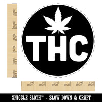 THC Marijuana Leaf Circle Self-Inking Rubber Stamp for Stamping Crafting Planners