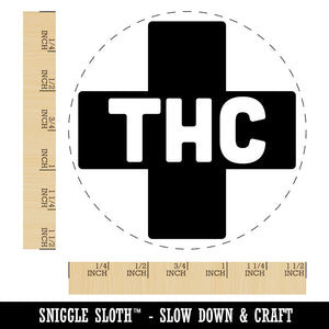 THC Medicinal Marijuana Medical Cross Self-Inking Rubber Stamp for Stamping Crafting Planners