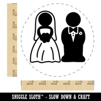 Bride and Groom Wedding Self-Inking Rubber Stamp for Stamping Crafting Planners