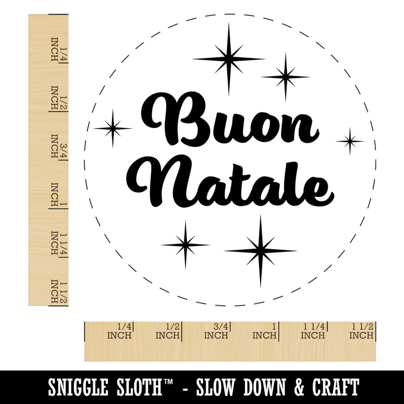 Buon Natale Merry Christmas Italian Starburst Self-Inking Rubber Stamp for Stamping Crafting Planners