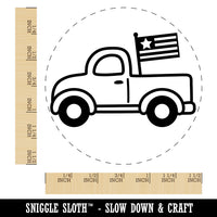 Cute Truck with Flag Self-Inking Rubber Stamp for Stamping Crafting Planners