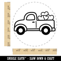 Cute Truck with Hearts Self-Inking Rubber Stamp for Stamping Crafting Planners