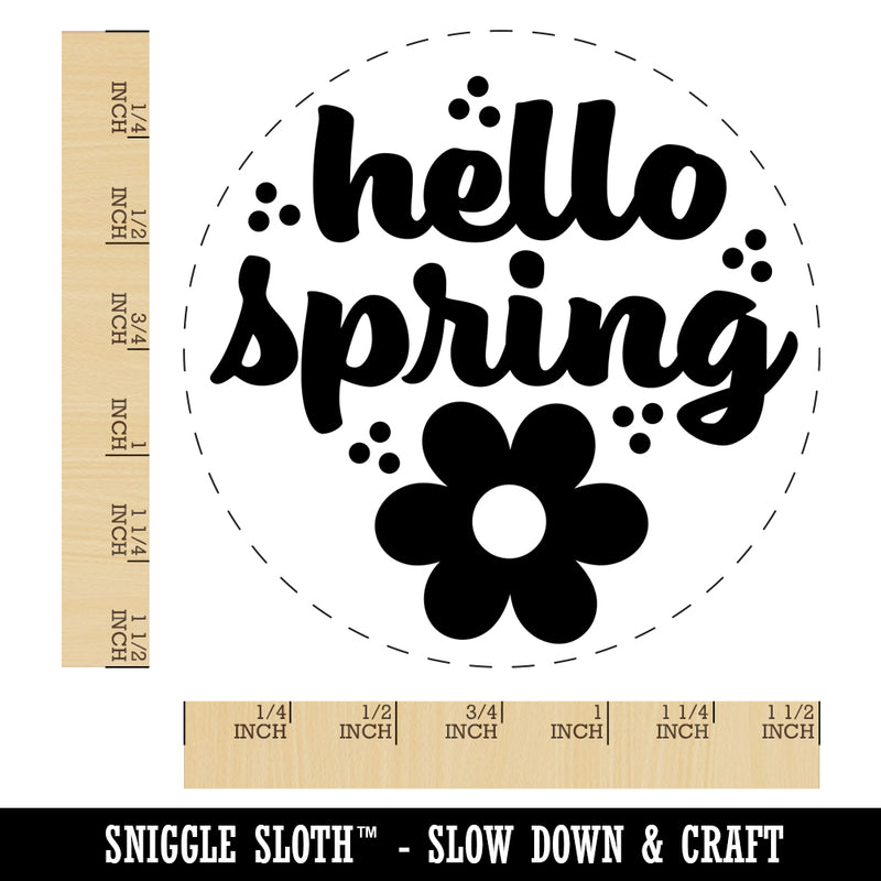 Hello Spring Self-Inking Rubber Stamp for Stamping Crafting Planners