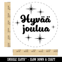 Hyvaa Joulua Merry Christmas Finnish Starburst Self-Inking Rubber Stamp for Stamping Crafting Planners