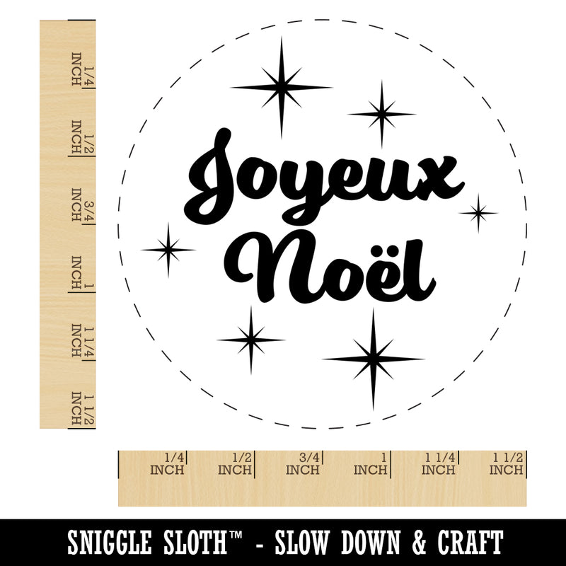 Joyeux Noel Merry Christmas French Starburst Self-Inking Rubber Stamp for Stamping Crafting Planners