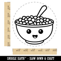 Kawaii Cute Bowl of Cereal Self-Inking Rubber Stamp for Stamping Crafting Planners