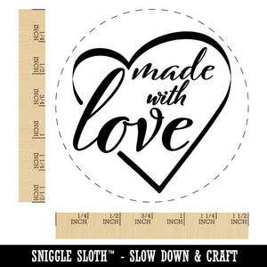 Made with Love in Heart Self-Inking Rubber Stamp for Stamping Crafting Planners