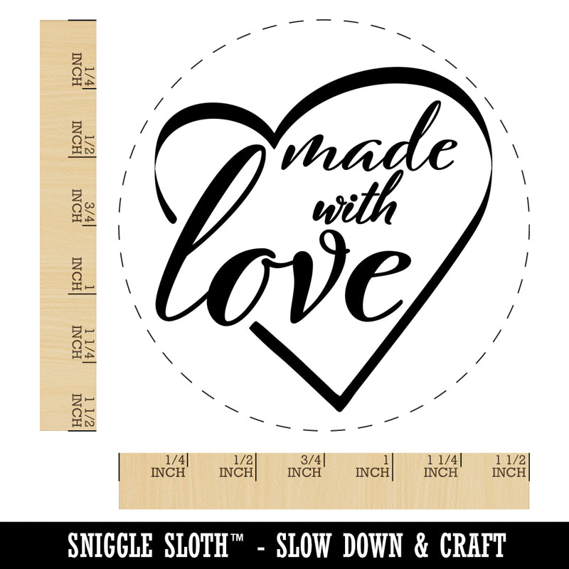 Made with Love in Heart Self-Inking Rubber Stamp for Stamping Crafting Planners