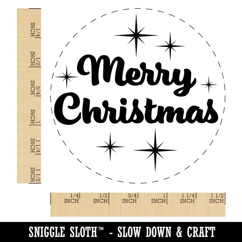Merry Christmas Starburst Self-Inking Rubber Stamp for Stamping Crafting Planners