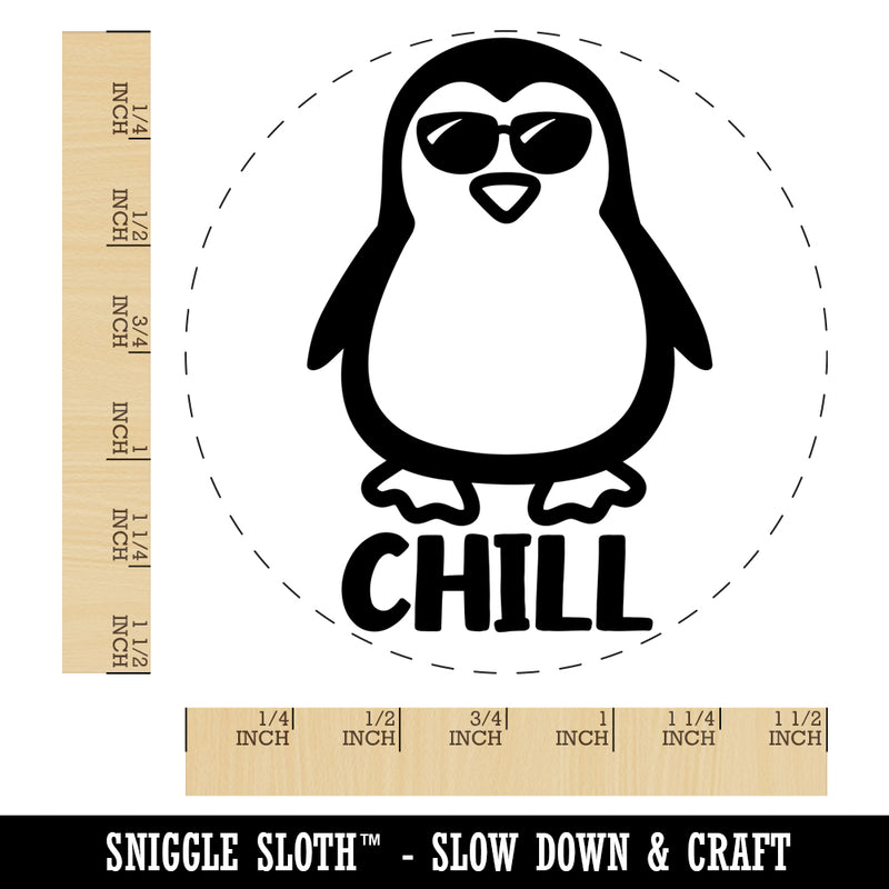 Penguin Chill Self-Inking Rubber Stamp for Stamping Crafting Planners