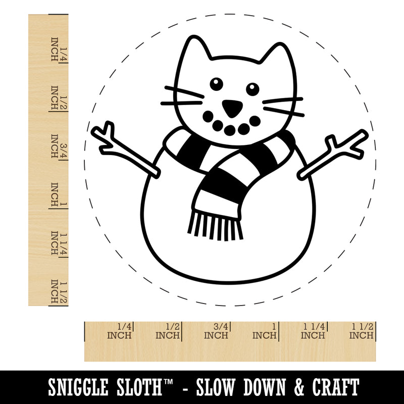 Snowman Cat Christmas Self-Inking Rubber Stamp for Stamping Crafting Planners