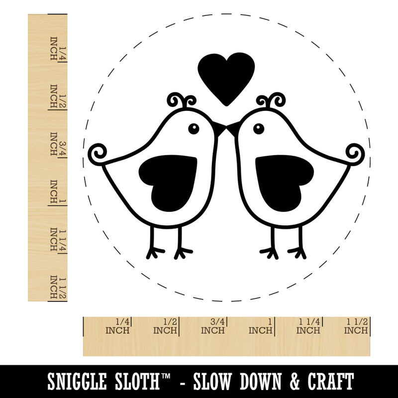 Sweet Kissing Birds Love Self-Inking Rubber Stamp for Stamping Crafting Planners