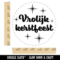 Vrolijk Kerstfeest Merry Christmas Dutch Starburst Self-Inking Rubber Stamp for Stamping Crafting Planners