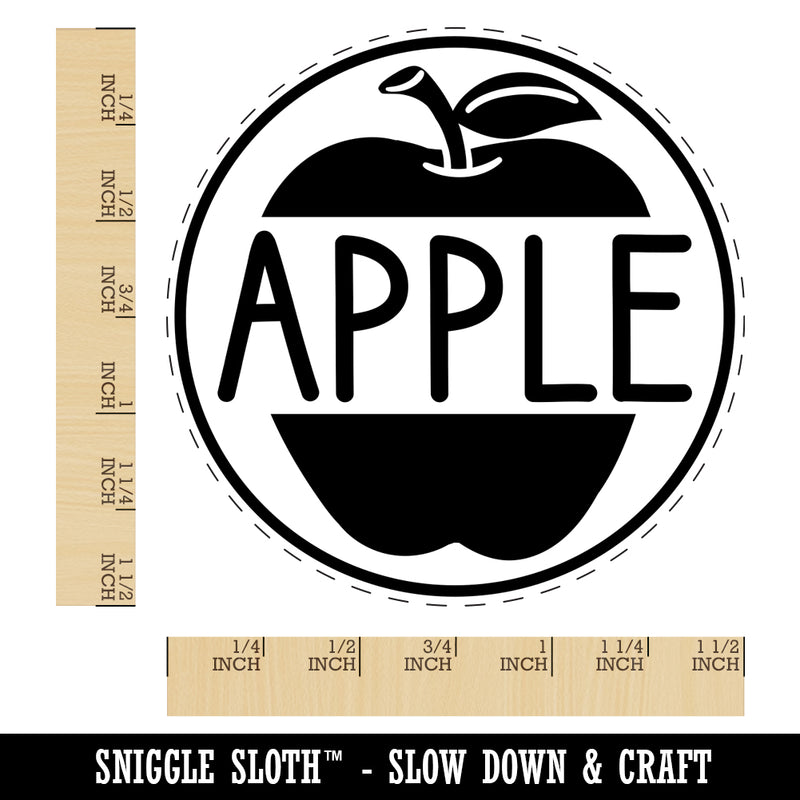 Apple Text with Image Flavor Scent Self-Inking Rubber Stamp for Stamping Crafting Planners