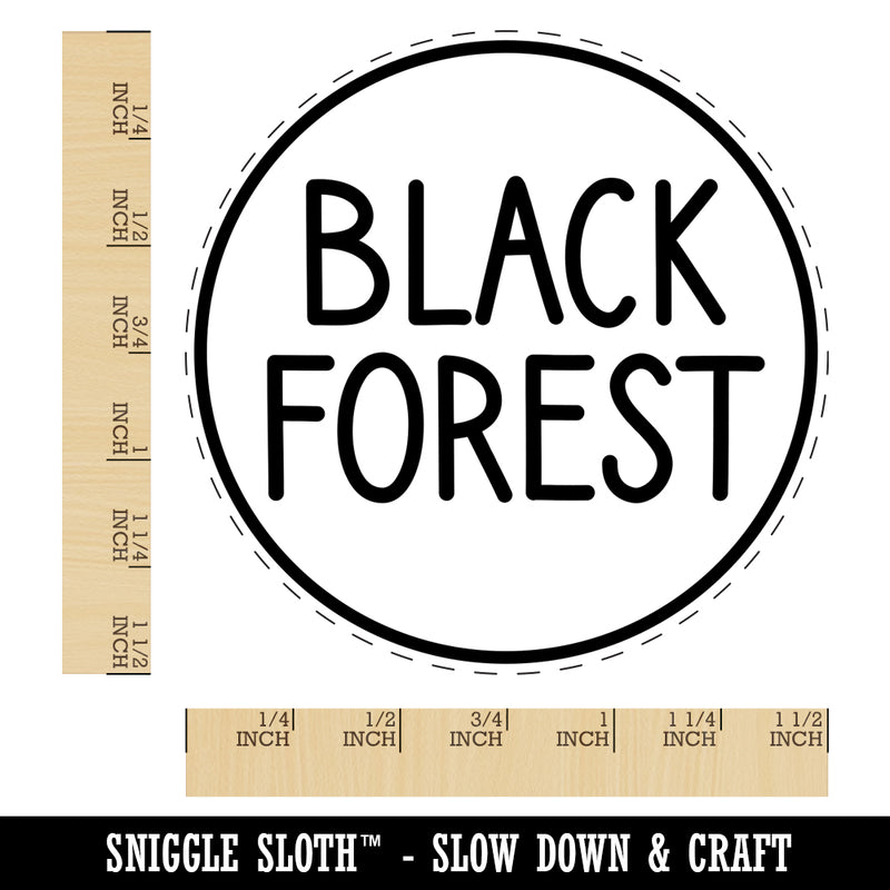 Black Forest Flavor Scent Rounded Text Self-Inking Rubber Stamp for Stamping Crafting Planners