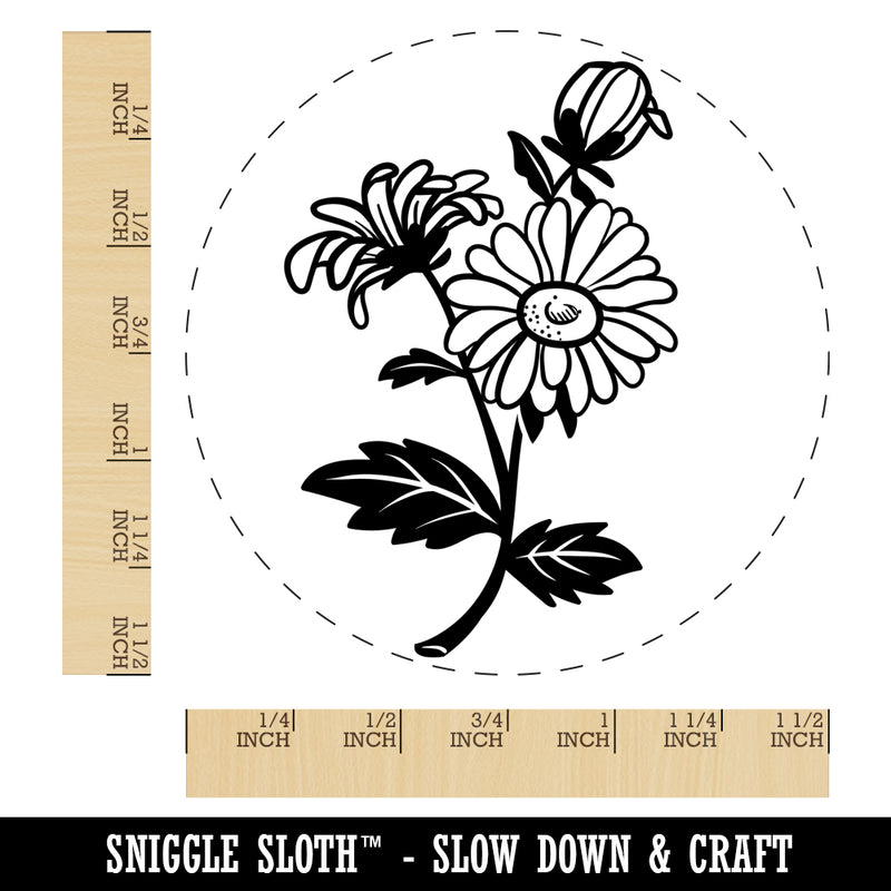 Bundle of Wildflowers Self-Inking Rubber Stamp for Stamping Crafting Planners