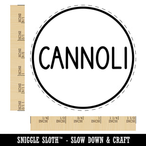 Cannoli Flavor Scent Rounded Text Self-Inking Rubber Stamp for Stamping Crafting Planners