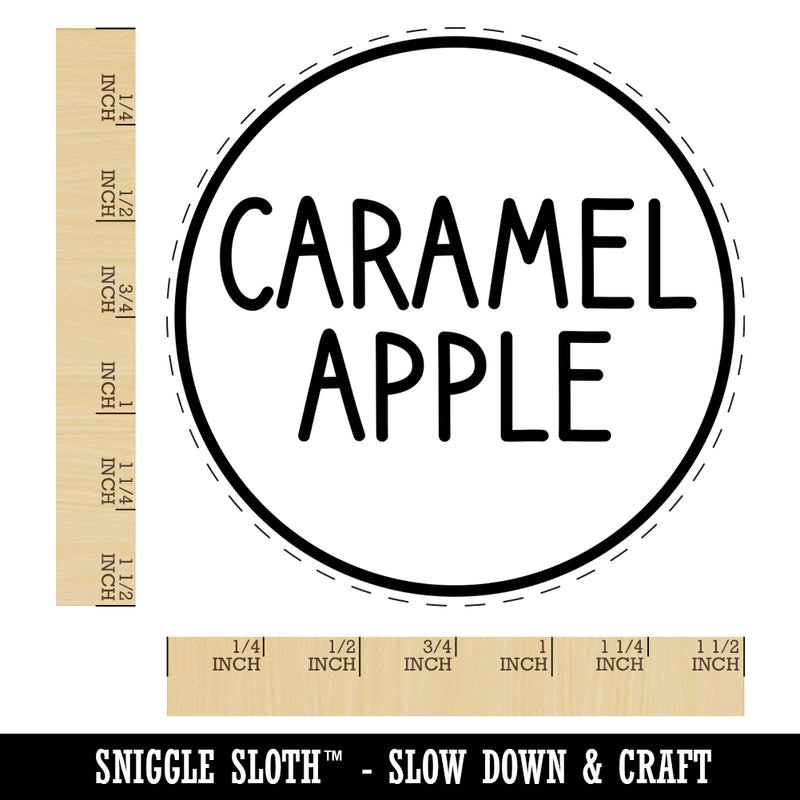 Caramel Apple Flavor Scent Rounded Text Self-Inking Rubber Stamp for Stamping Crafting Planners