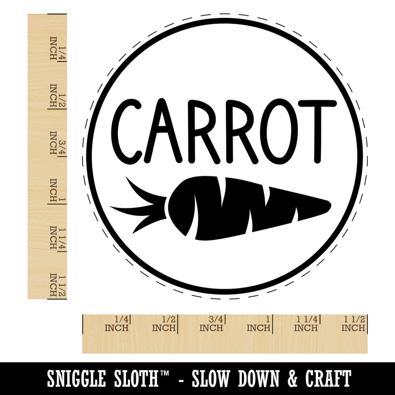 Carrot Text with Image Flavor Scent Self-Inking Rubber Stamp for Stamping Crafting Planners