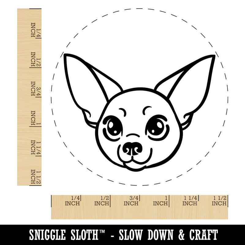 Chihuahua Dog Head Self-Inking Rubber Stamp for Stamping Crafting Planners