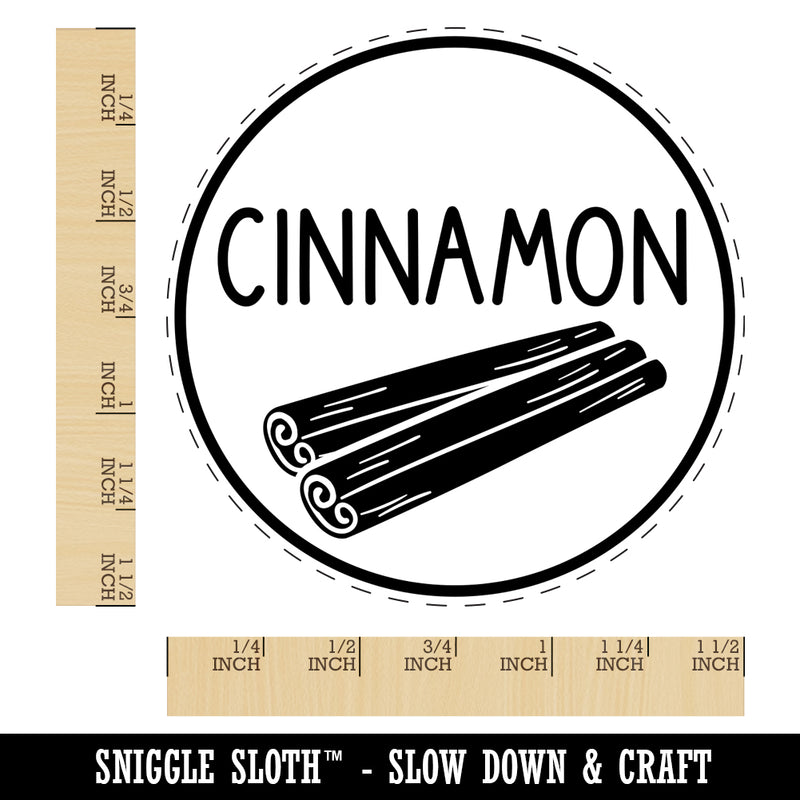 Cinnamon Text with Image Flavor Scent Self-Inking Rubber Stamp for Stamping Crafting Planners