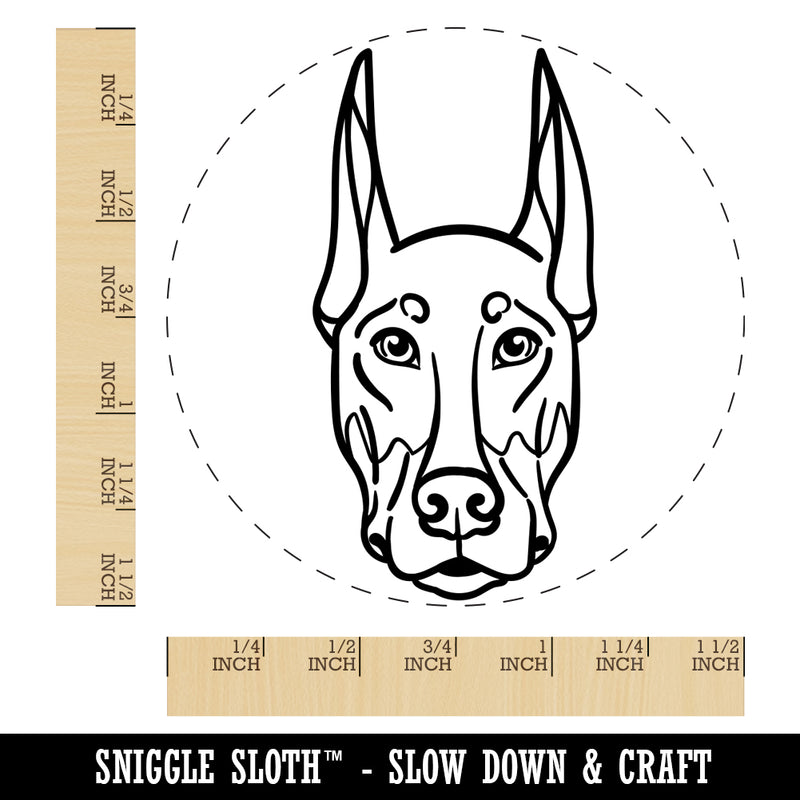 Doberman Pinscher Dog Head Self-Inking Rubber Stamp for Stamping Crafting Planners
