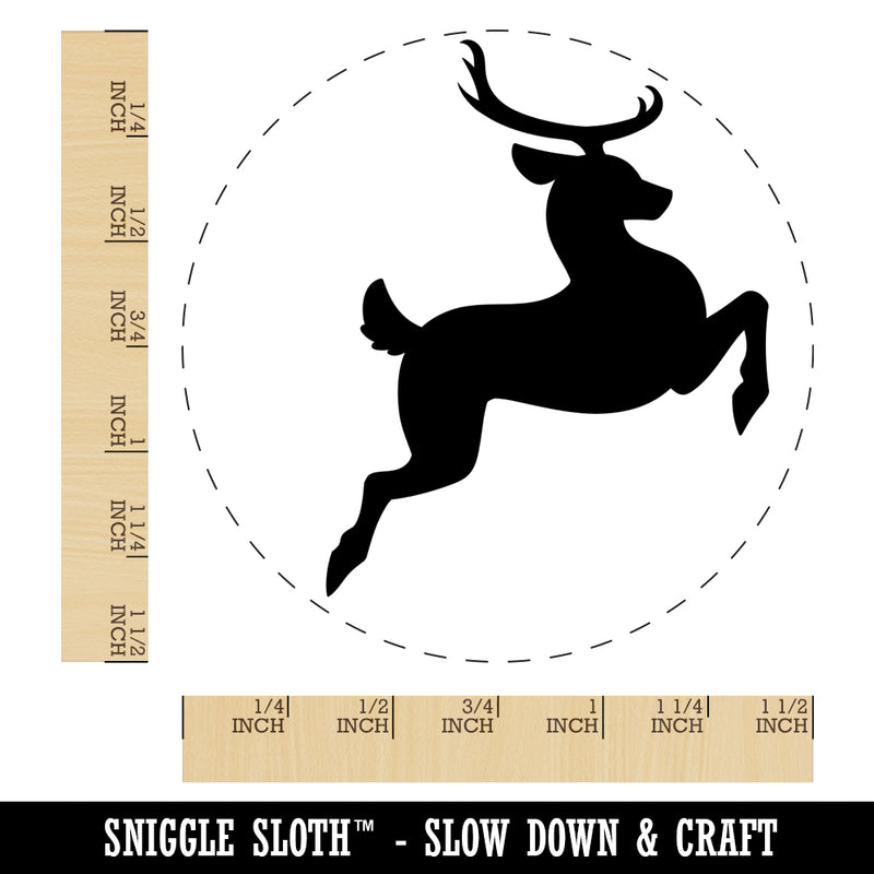 Flying Reindeer Silhouette Self-Inking Rubber Stamp for Stamping Crafting Planners