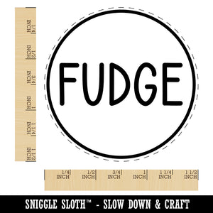 Fudge Flavor Scent Rounded Text Self-Inking Rubber Stamp for Stamping Crafting Planners