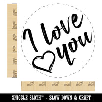 I Love You in English Heart Self-Inking Rubber Stamp for Stamping Crafting Planners