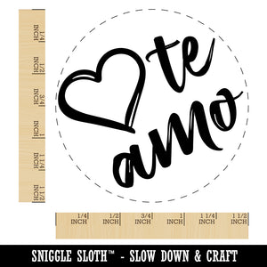 I Love You in Spanish Te Amo Heart Self-Inking Rubber Stamp for Stamping Crafting Planners