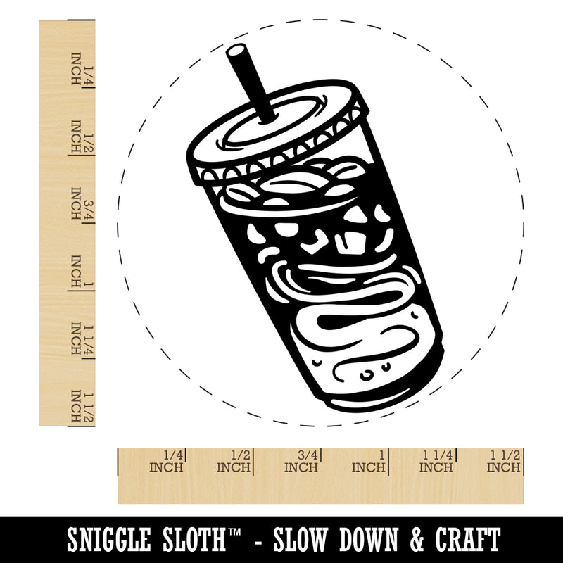 Iced Coffee To Go Self-Inking Rubber Stamp for Stamping Crafting Planners