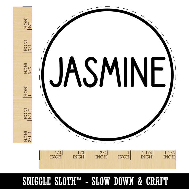 Jasmine Flavor Scent Rounded Text Self-Inking Rubber Stamp for Stamping Crafting Planners