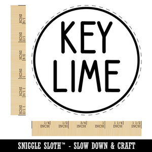 Key Lime Flavor Scent Rounded Text Pie Self-Inking Rubber Stamp for Stamping Crafting Planners