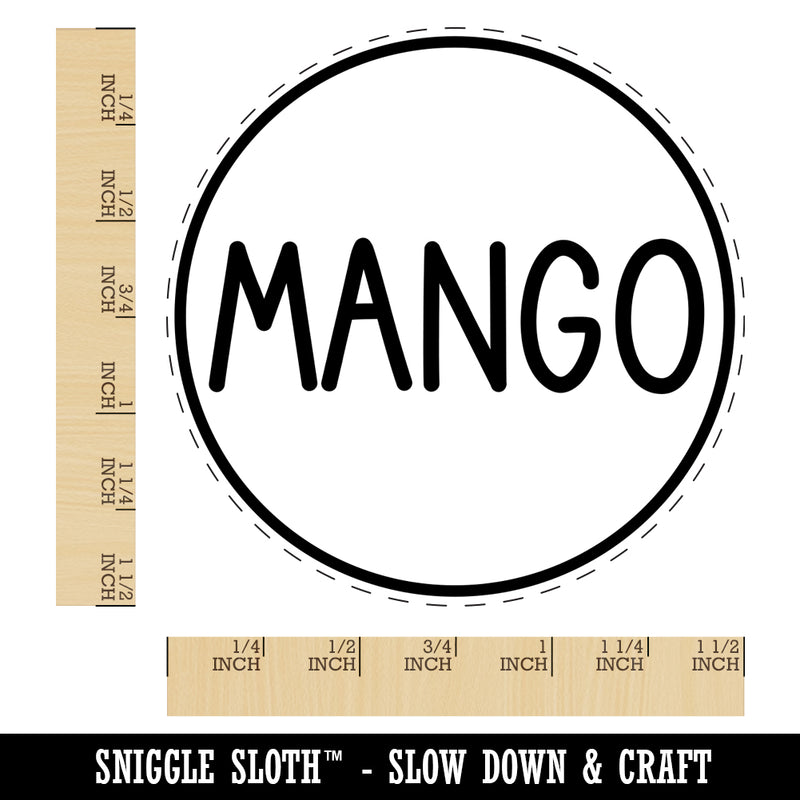 Mango Flavor Scent Rounded Text Fruit Self-Inking Rubber Stamp for Stamping Crafting Planners