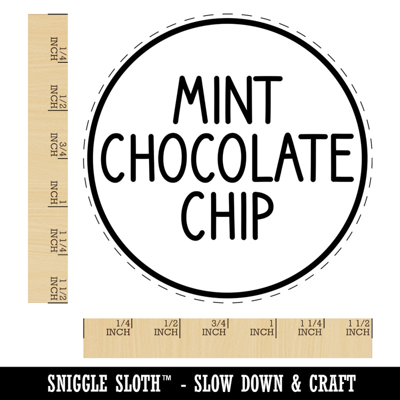 Mint Chocolate Chip Flavor Scent Rounded Text Self-Inking Rubber Stamp for Stamping Crafting Planners