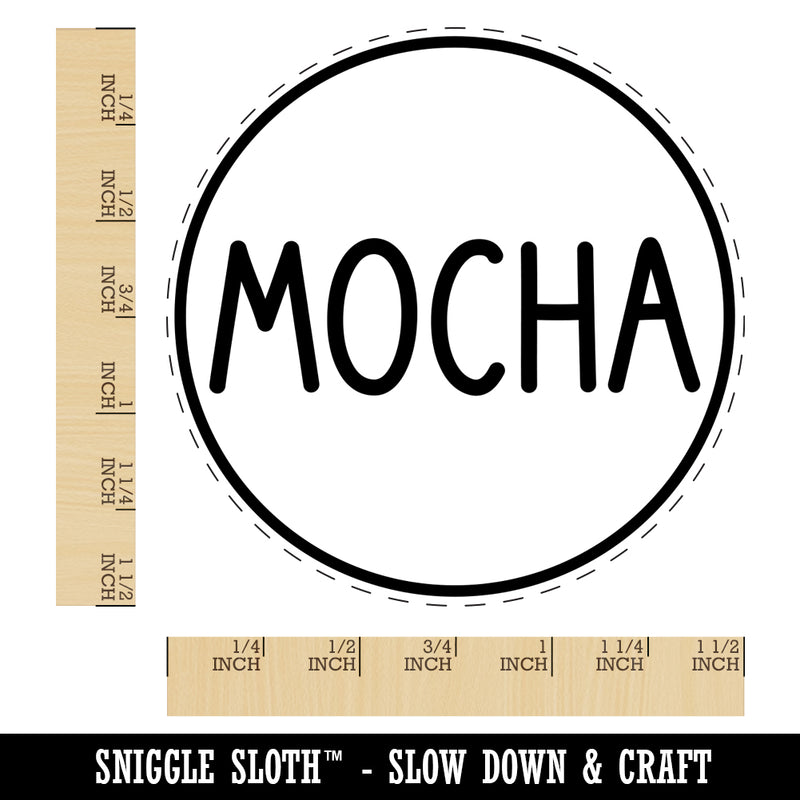 Mocha Flavor Scent Rounded Text Self-Inking Rubber Stamp for Stamping Crafting Planners