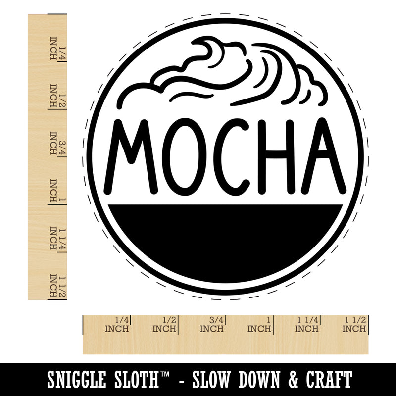 Mocha Text with Image Flavor Scent Self-Inking Rubber Stamp for Stamping Crafting Planners