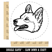 Pembroke Welsh Corgi Head Dog Self-Inking Rubber Stamp for Stamping Crafting Planners