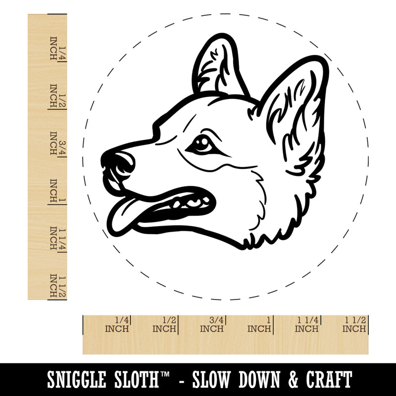 Pembroke Welsh Corgi Head Dog Self-Inking Rubber Stamp for Stamping Crafting Planners