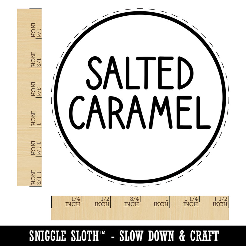 Salted Caramel Flavor Scent Rounded Text Self-Inking Rubber Stamp for Stamping Crafting Planners